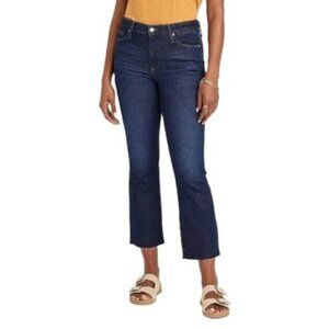 Universal Thread High Rise Ankle Cropped Bootcut Dark Blue Jeans -- Size 10 Long